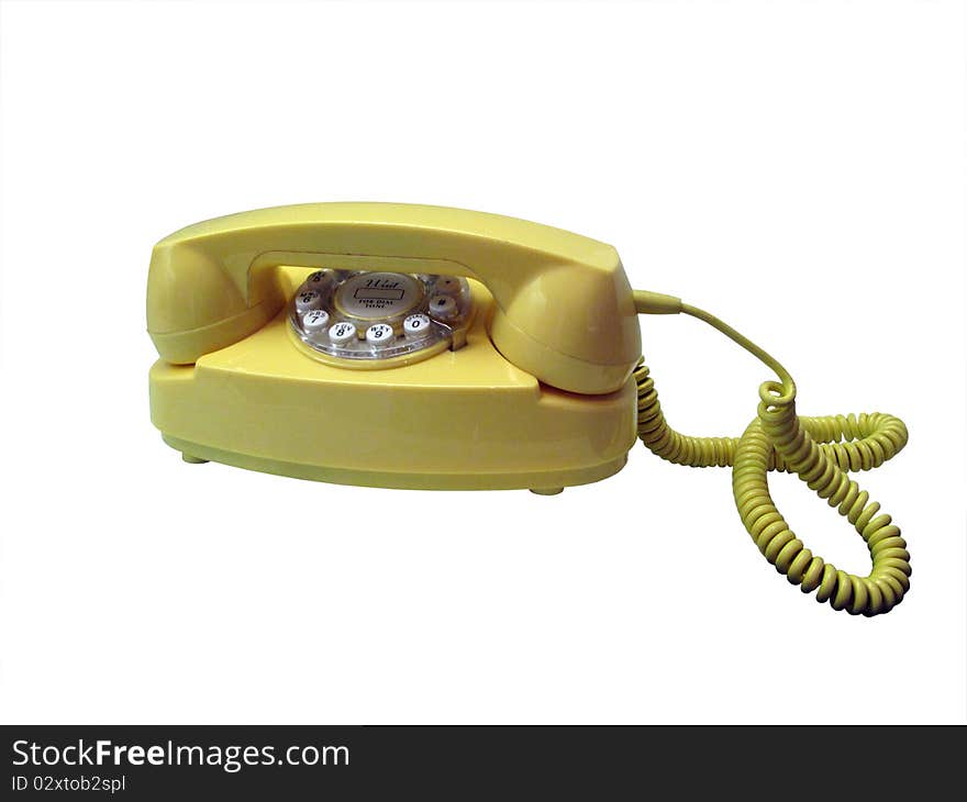 Old telephone yellow