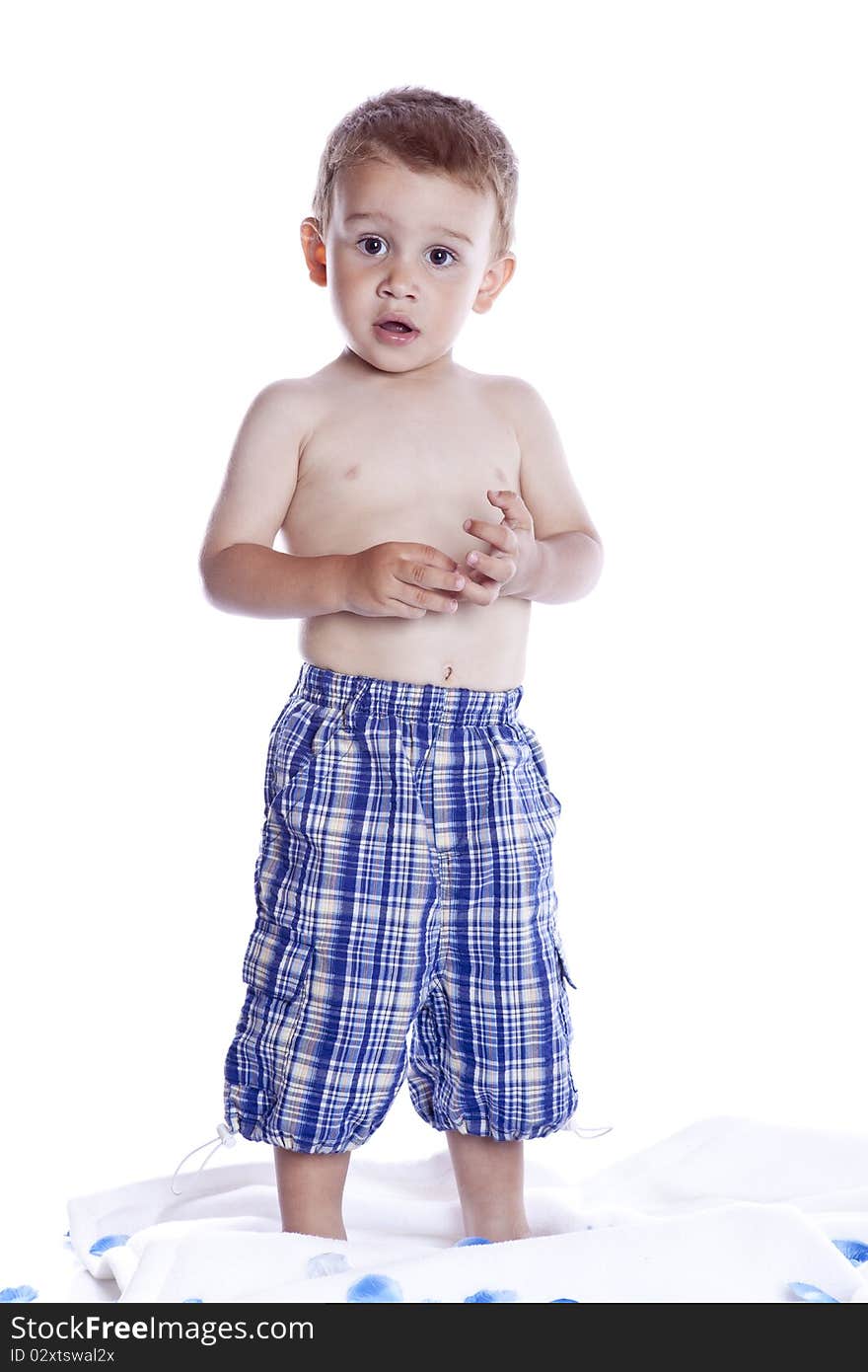 Photo Of Adorable Young Boy On White