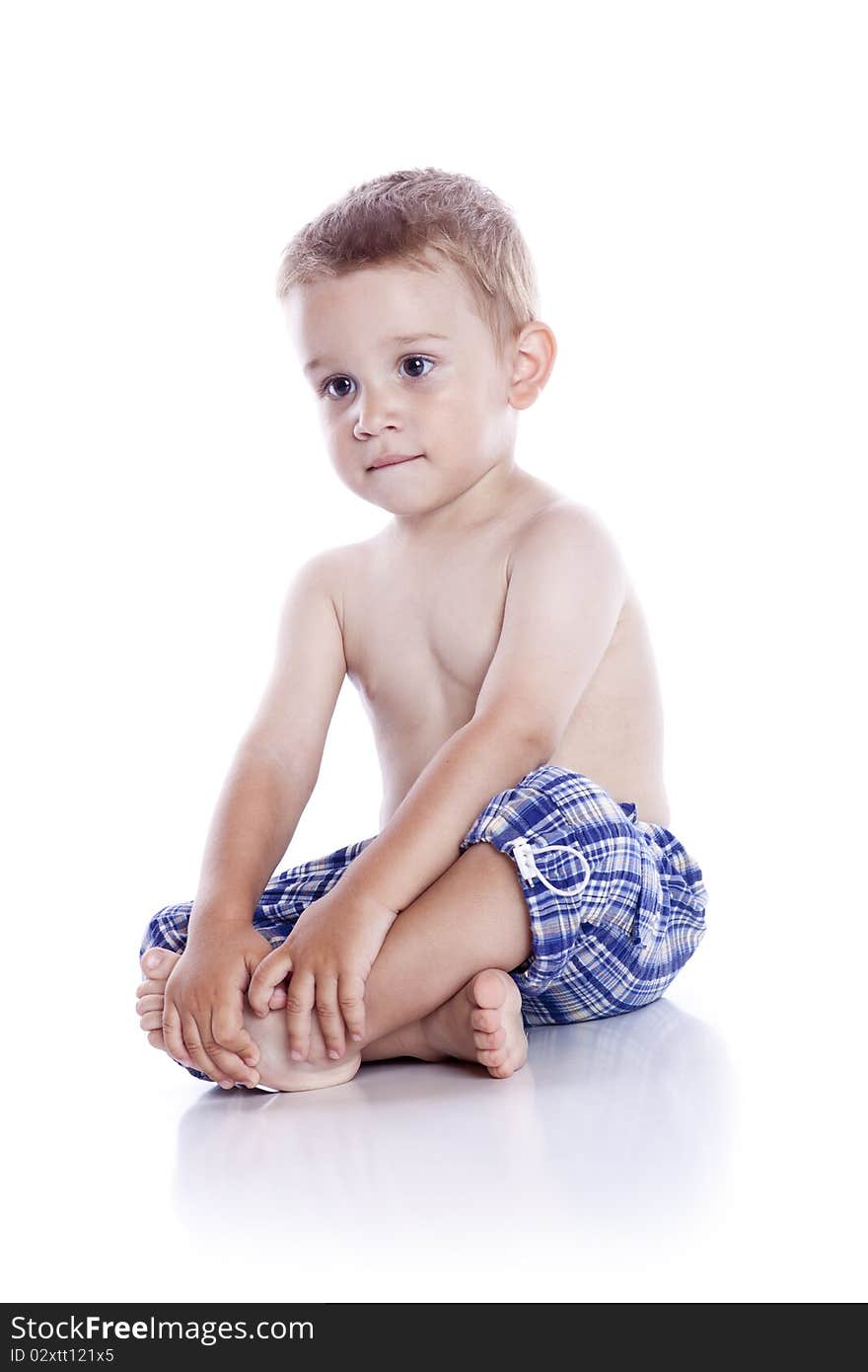 Photo Of Adorable Young Boy On White