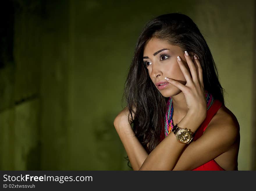 Glamour shot of a beautiful young lady studio shot