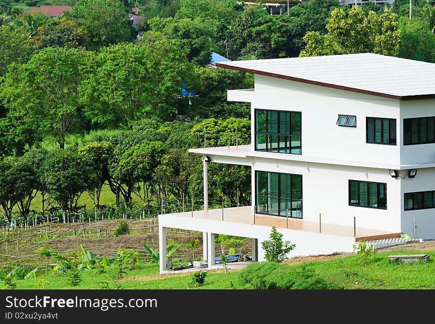 House and hill at thailand