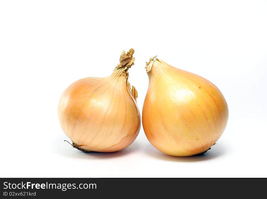 A lonely onion is isolated. A lonely onion is isolated