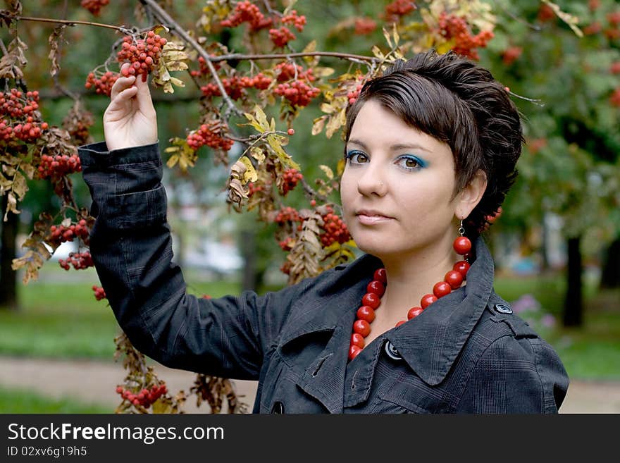 Girl in autumn park