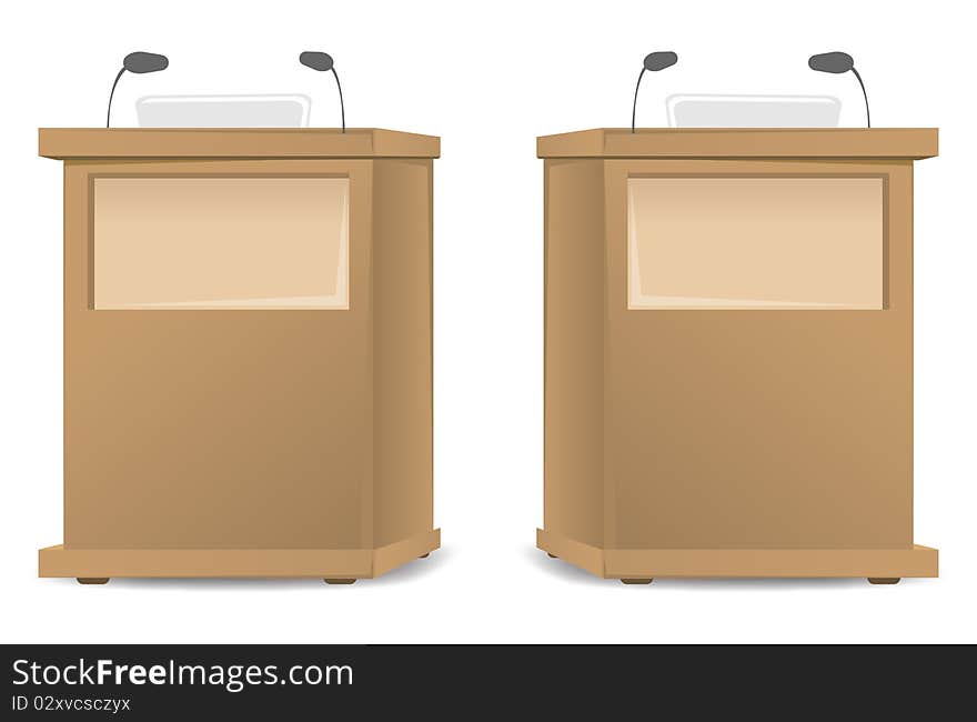 An image of two podiums