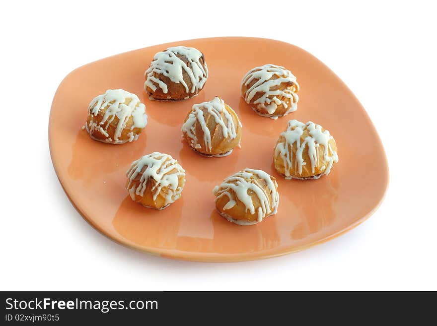 Cookies On Plate Isolated