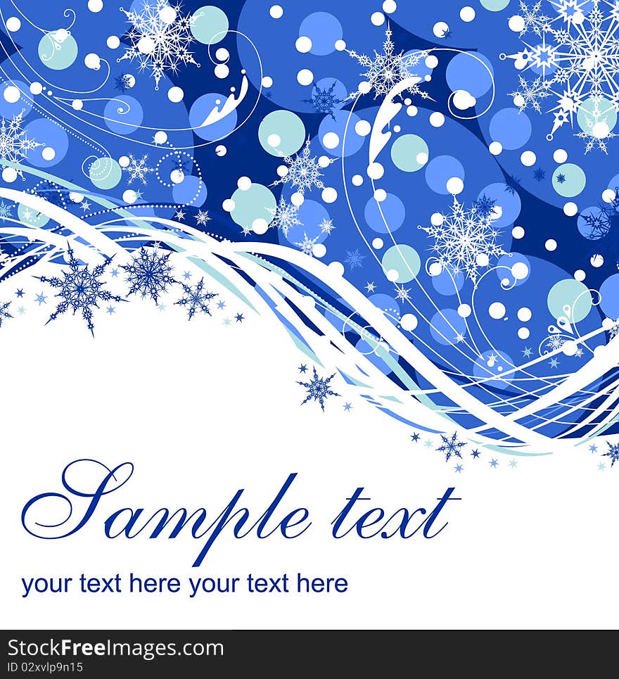 Bright christmas background with blue color