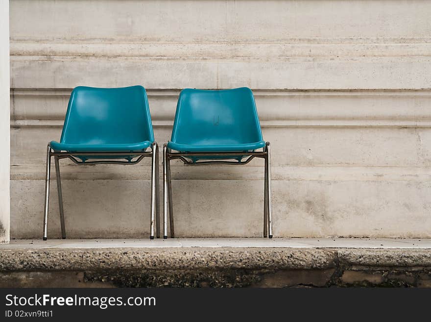 Couple chairs in Thai temple