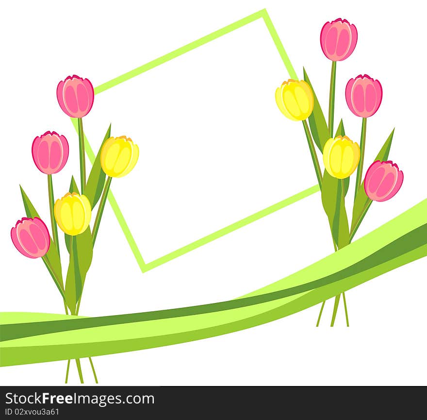 Card with tulips