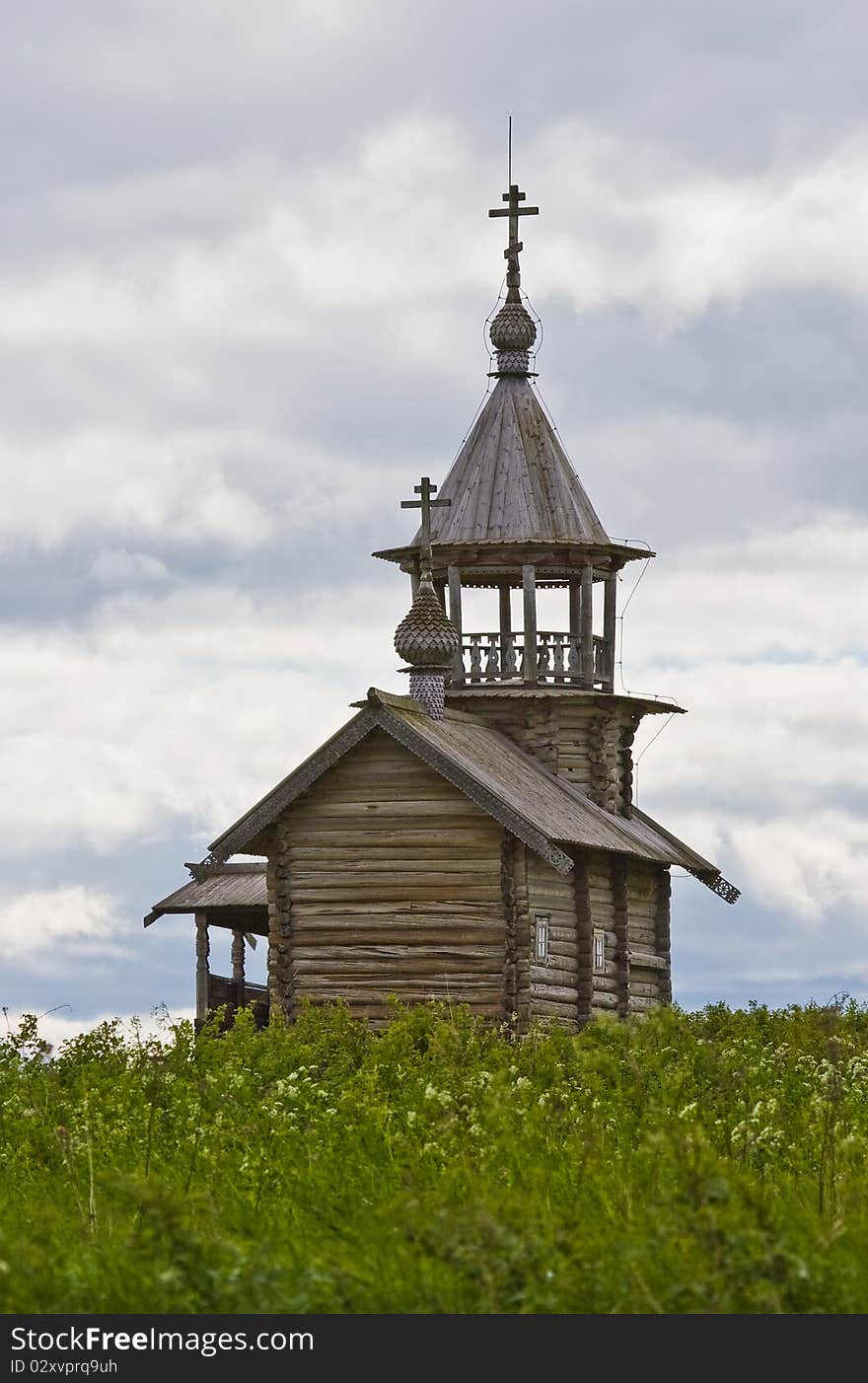 Orthodox wooden chapel of Holy Face from Vigovo village in Kizhi, Karelia, Northern Russia. Orthodox wooden chapel of Holy Face from Vigovo village in Kizhi, Karelia, Northern Russia.