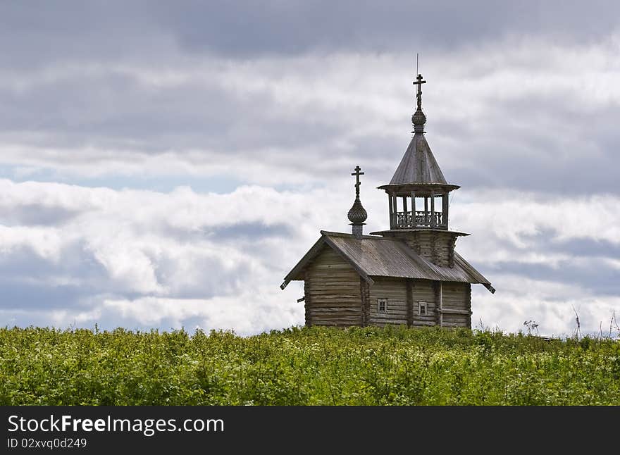 Orthodox wooden chapel of Holy Face in Kizhi