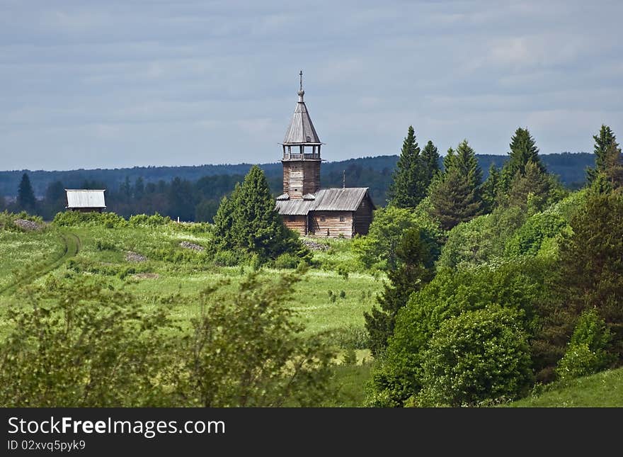 Orthodox wooden chapel of Three Saints in Kizhi