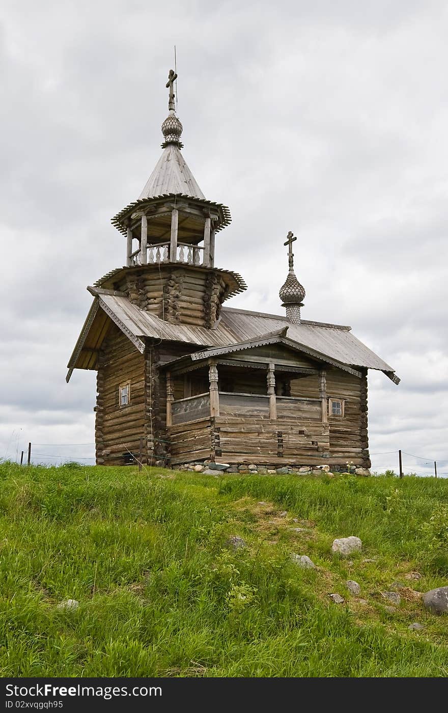 Orthodox wooden chapel of Holy Face in Kizhi