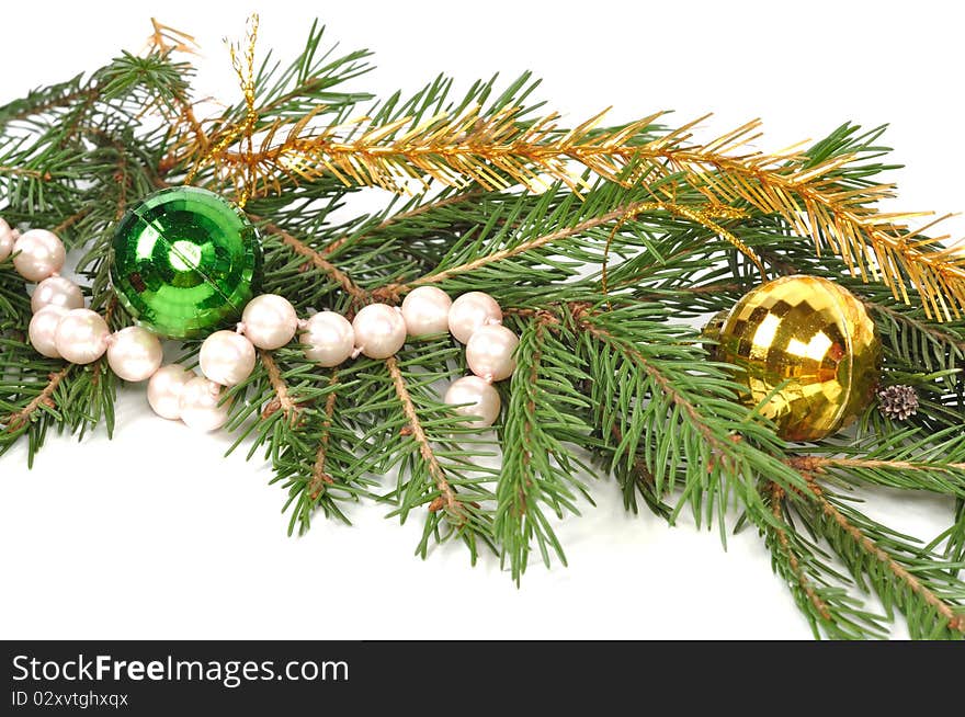 Christmas green frame isolated on white background. Christmas green frame isolated on white background