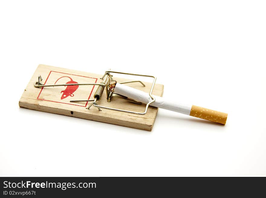 Cigarette with mousetrap