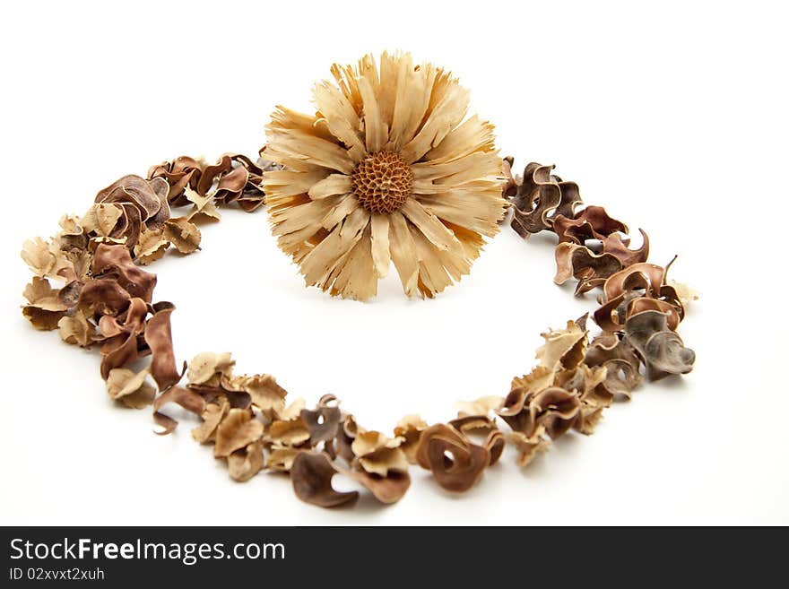 Dry flower with brown potpourri. Dry flower with brown potpourri