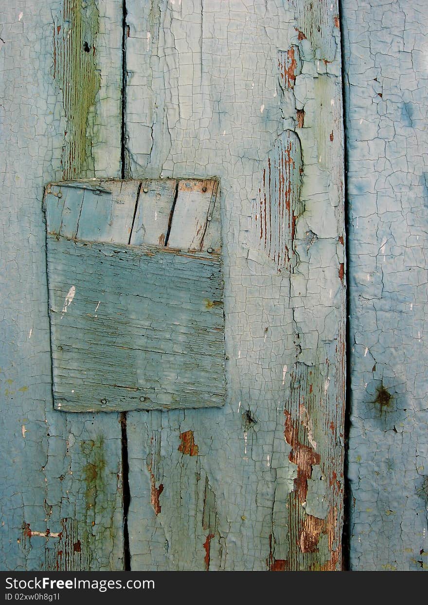 Close up shot of vintage blue wooden texture