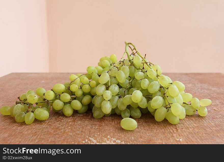 Grapes.Grapevine on a wooden structure