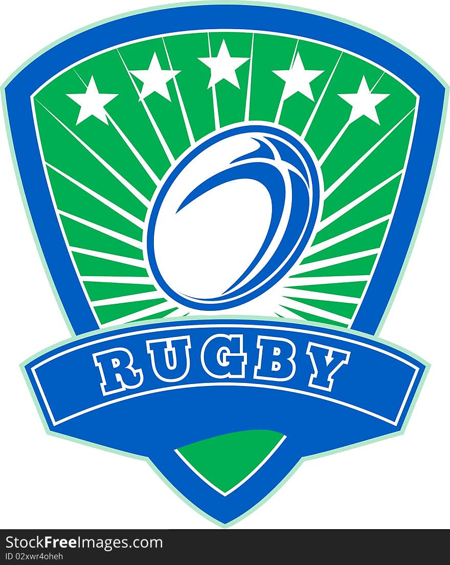 Rugby ball stars shield