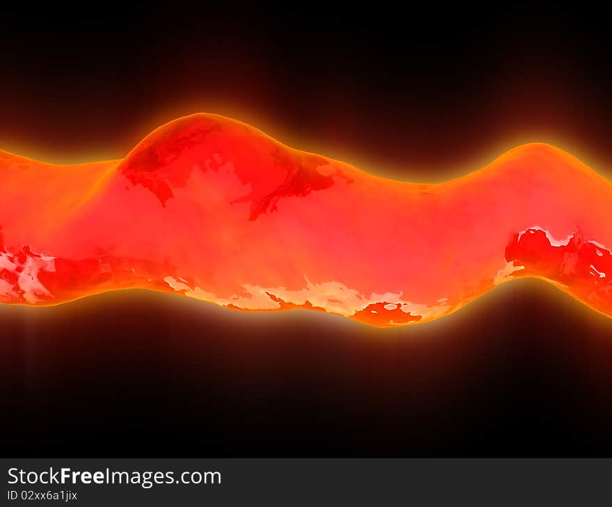 Abstract 3d illustration of red colors lava background