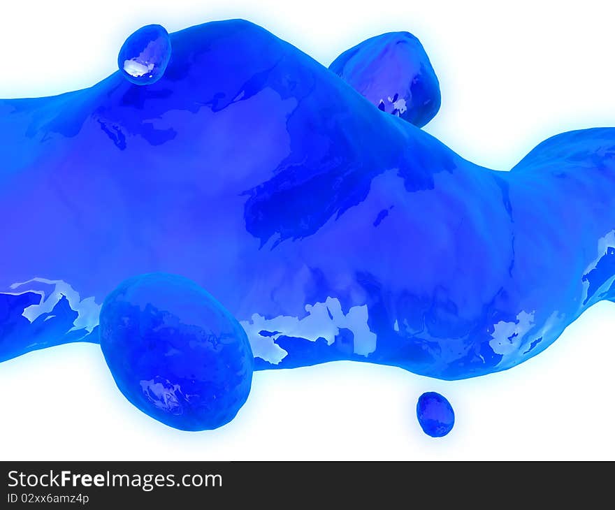 Abstract 3d illustration of blue water stream background. Abstract 3d illustration of blue water stream background