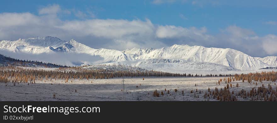 The mountains called East Sayan in september