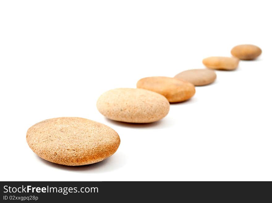 Pebble on a white background