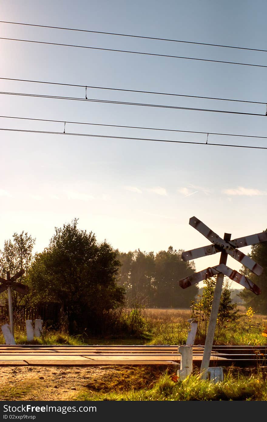 View of the railway track on a sunny day