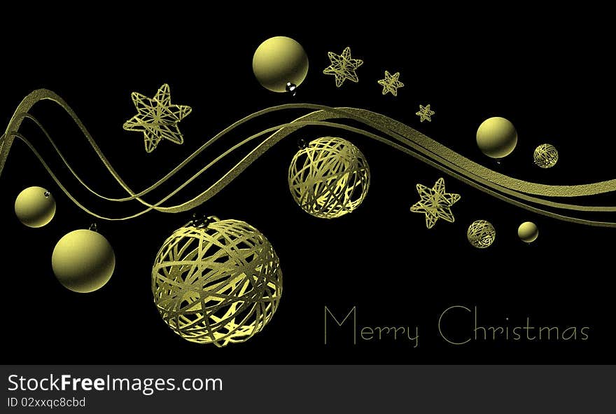 Stylish golden Christmas decoration