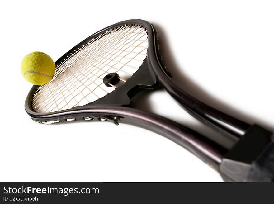 Tennis racket and ball