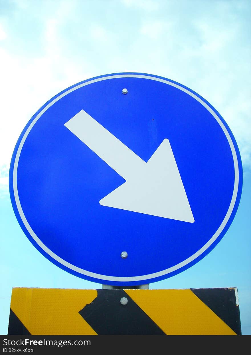 Traffic sign on an empty motorway. Traffic sign on an empty motorway