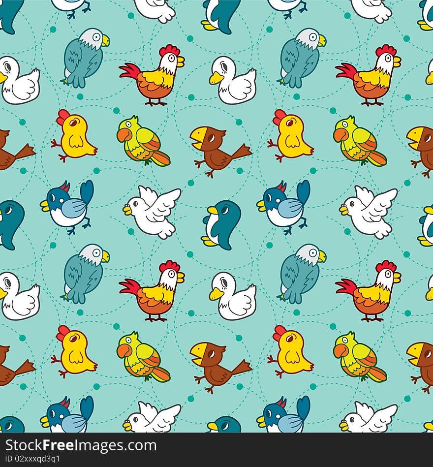 Seamless bird pattern