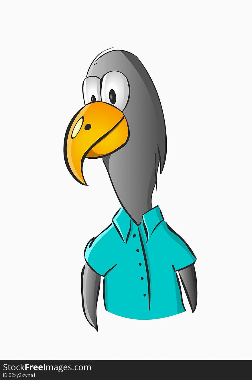 Vector bird in a shirt