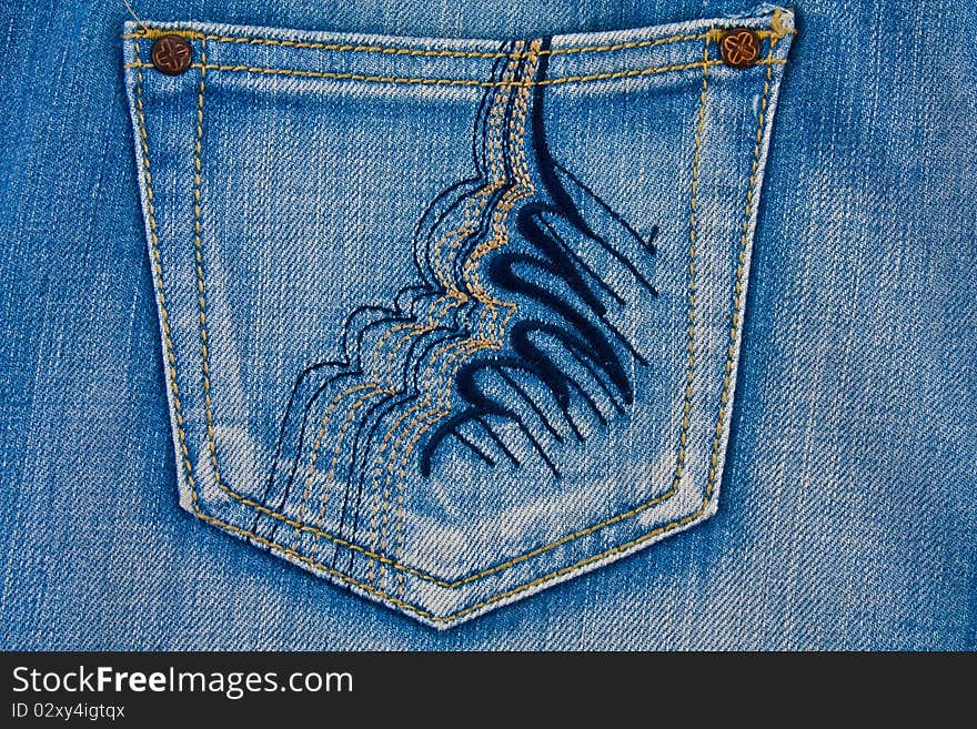 Side pocket for blue jeans