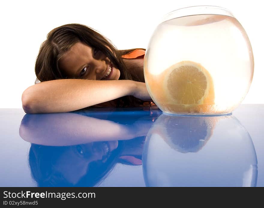 Girl And Aquarium