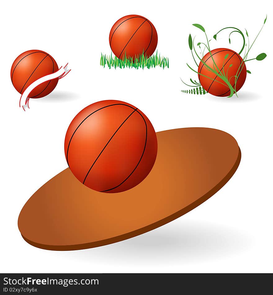 Emblem of basketball on a white background