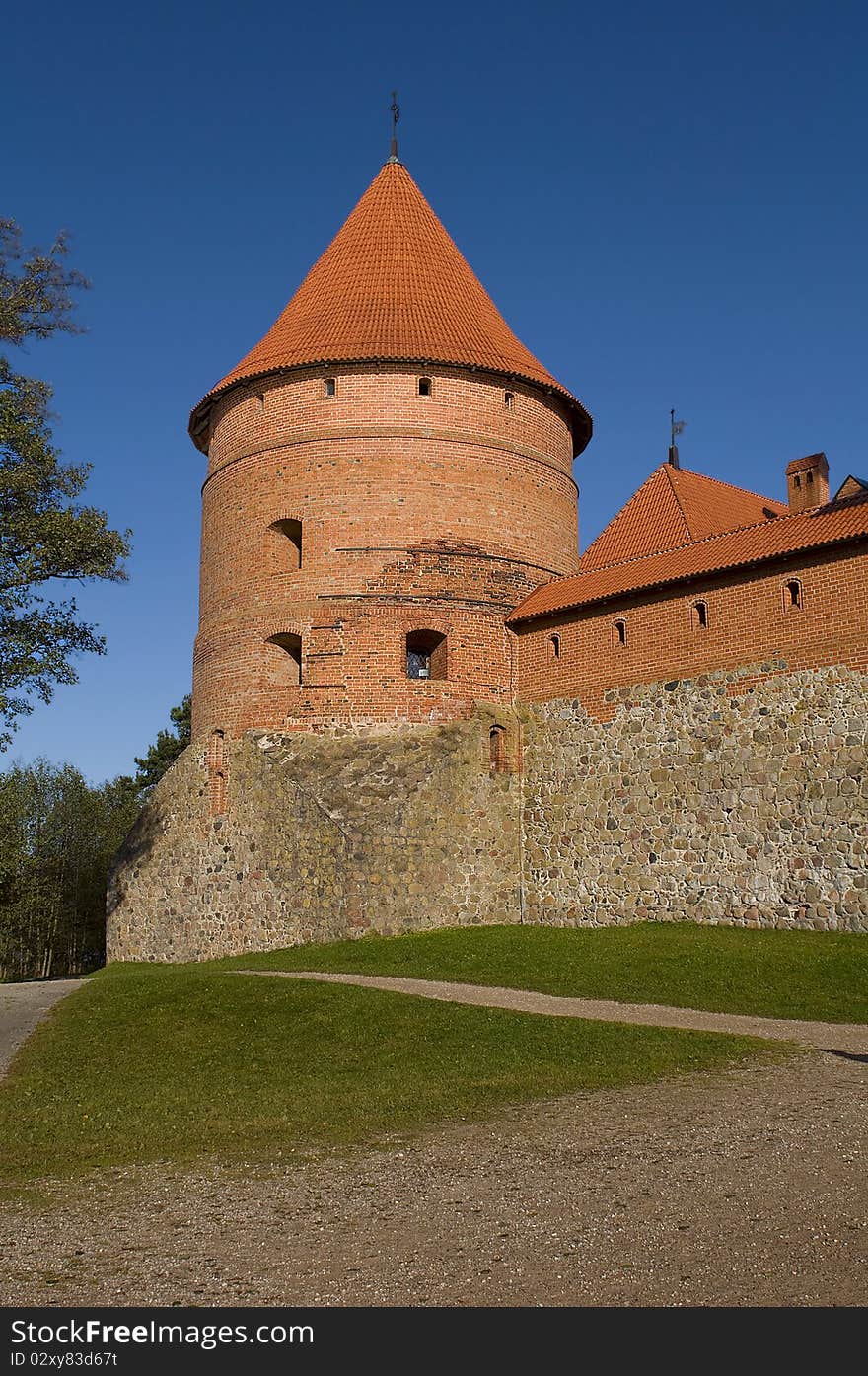 Island castle in Trakai,one of the most popular touristic destinations in Lithuania