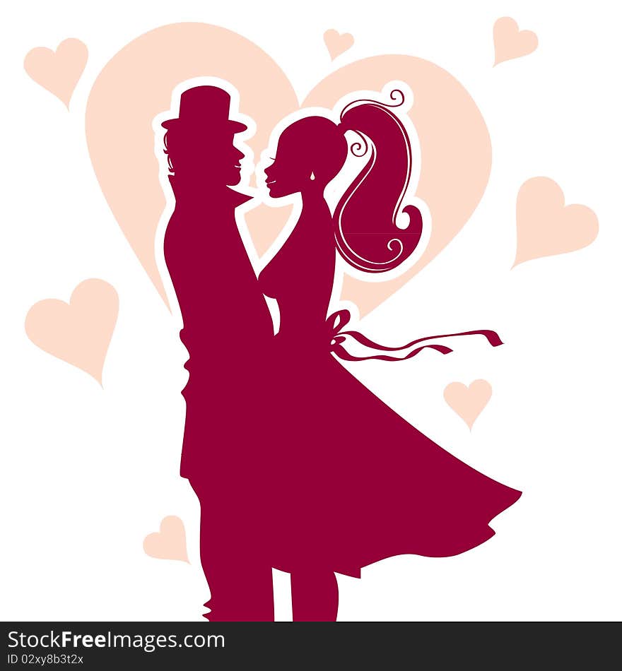 Love girl and boy, illustration