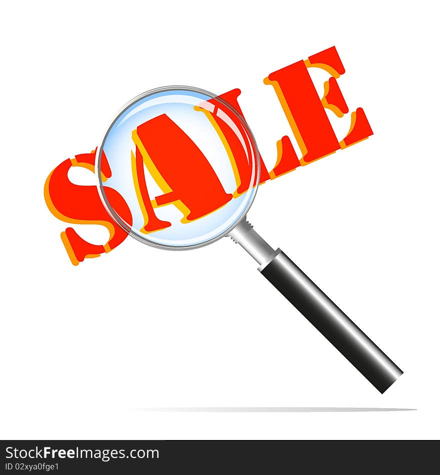 Magnifying Glass With Sale Sign