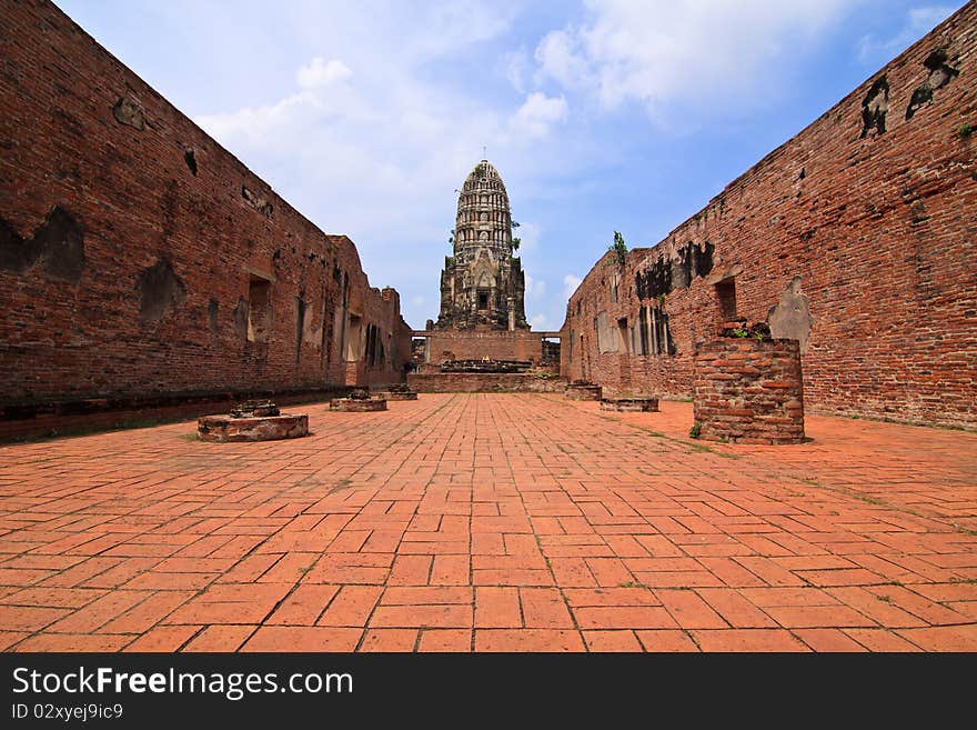 Ancient temple with blue sky. Ancient temple with blue sky