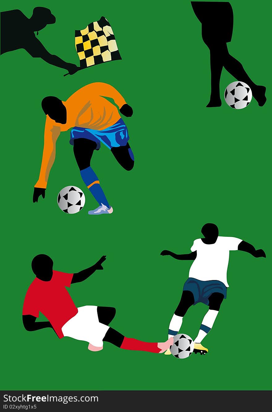 Soccer Players Illustration