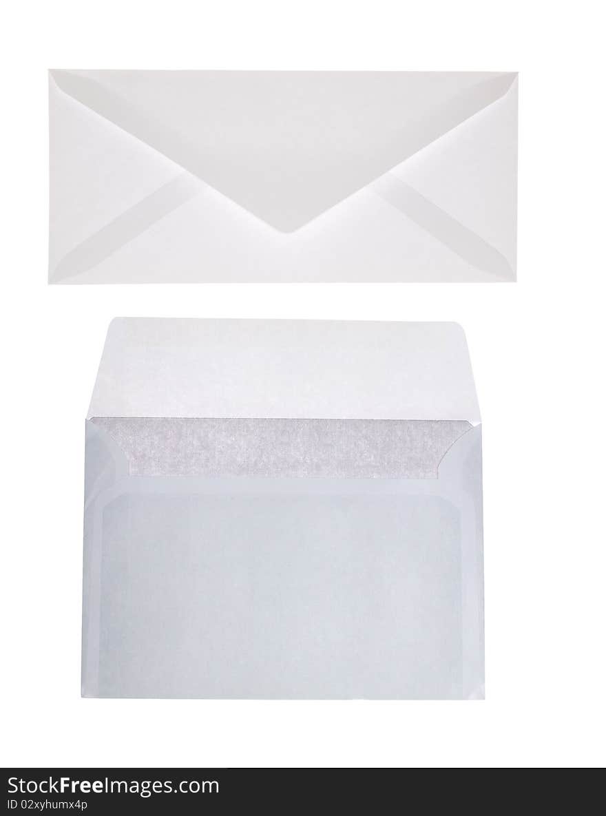 Two envelopes isolated on white background