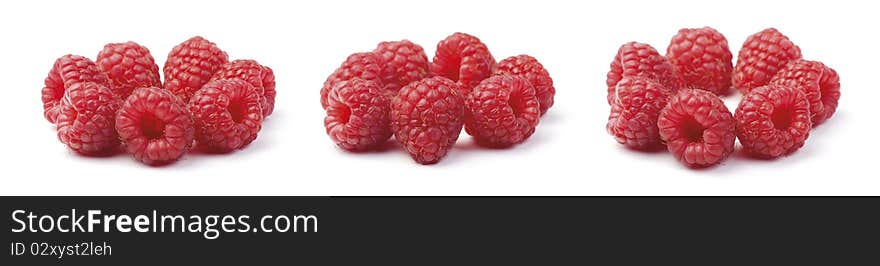 Raspberries circle composition