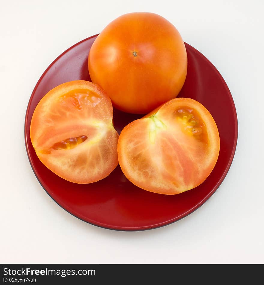 Tomatoes on a plate.