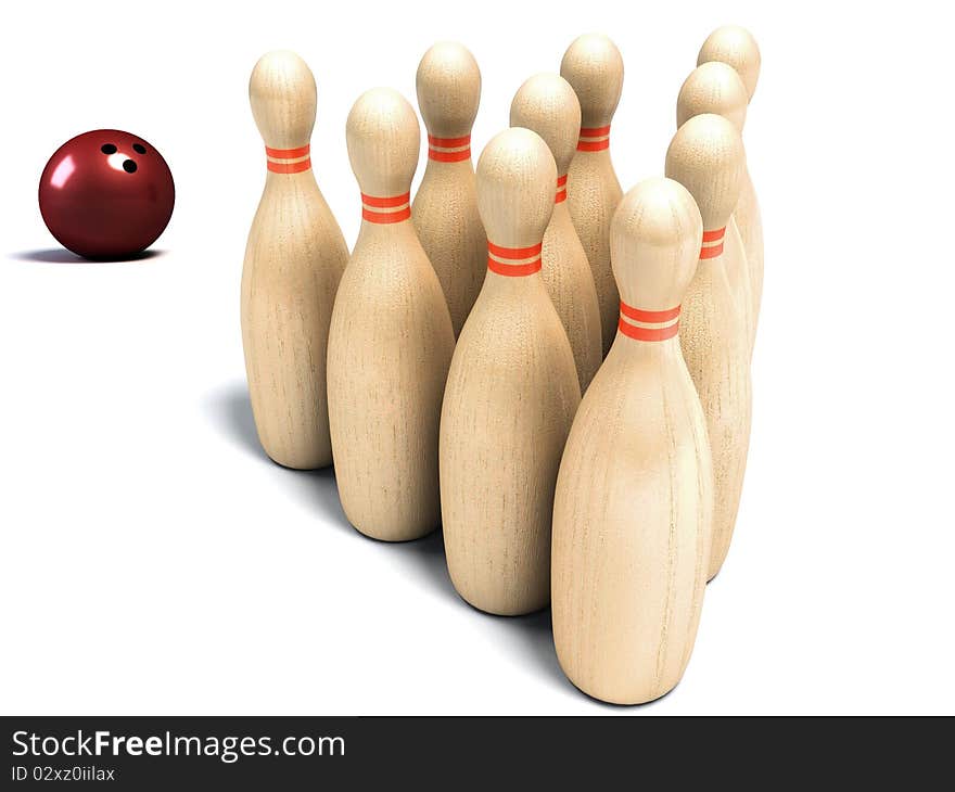 Bowling pin and ball