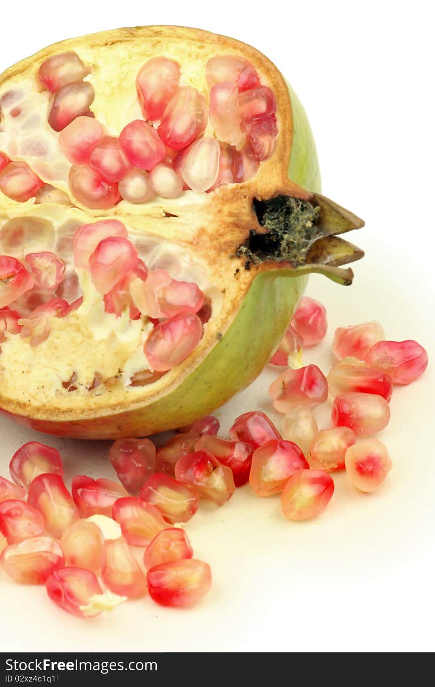 Pomegranate on a white background