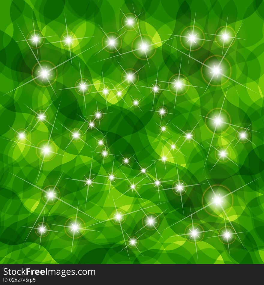 Illustration, abstract green texture with bright glare