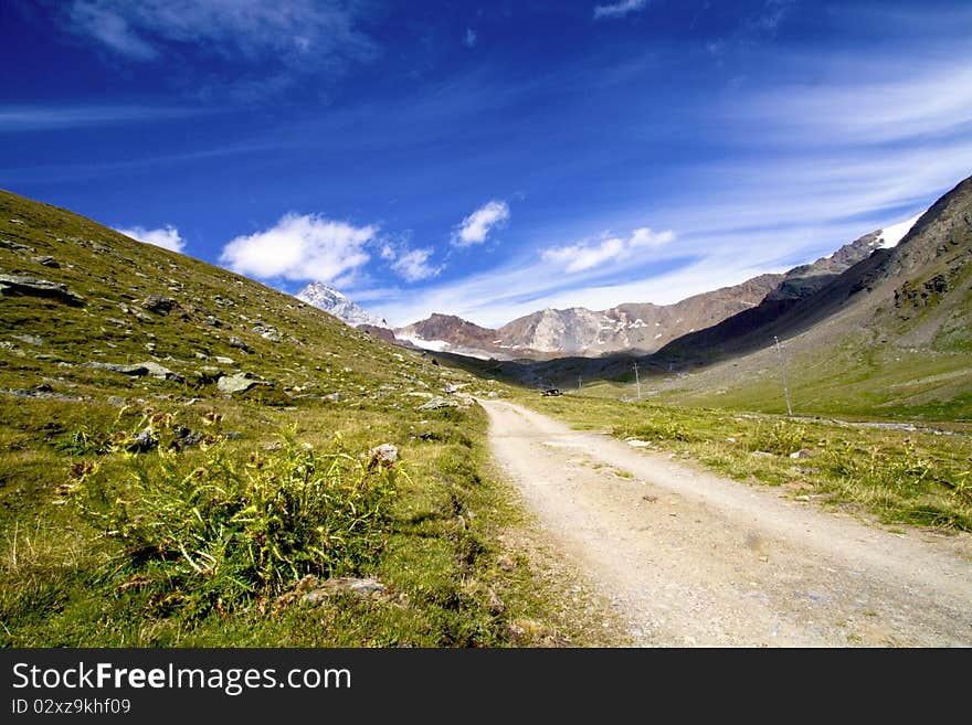 Mountain trail in Alta Valtellina. Mountain trail in Alta Valtellina