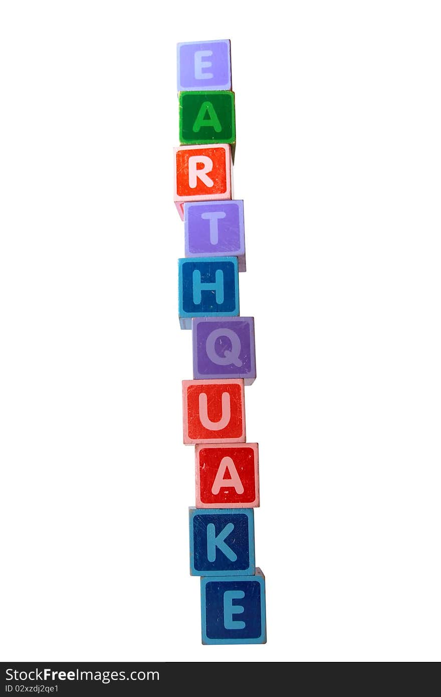 Earthquake in toy letters