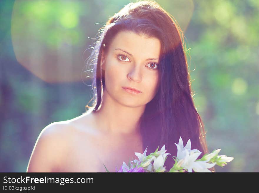 The beautiful girl in wood