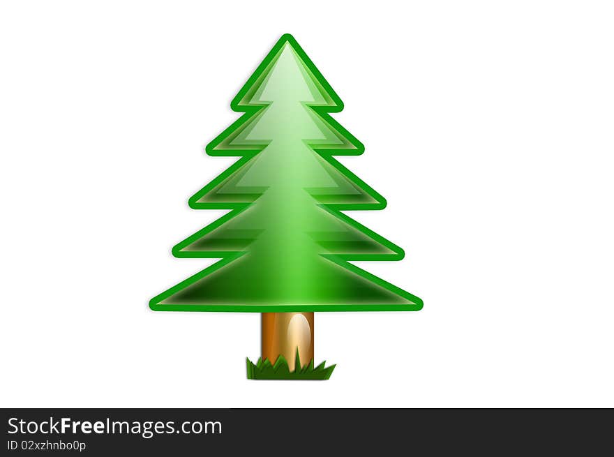 Pine tree isolated on white background. Pine tree isolated on white background